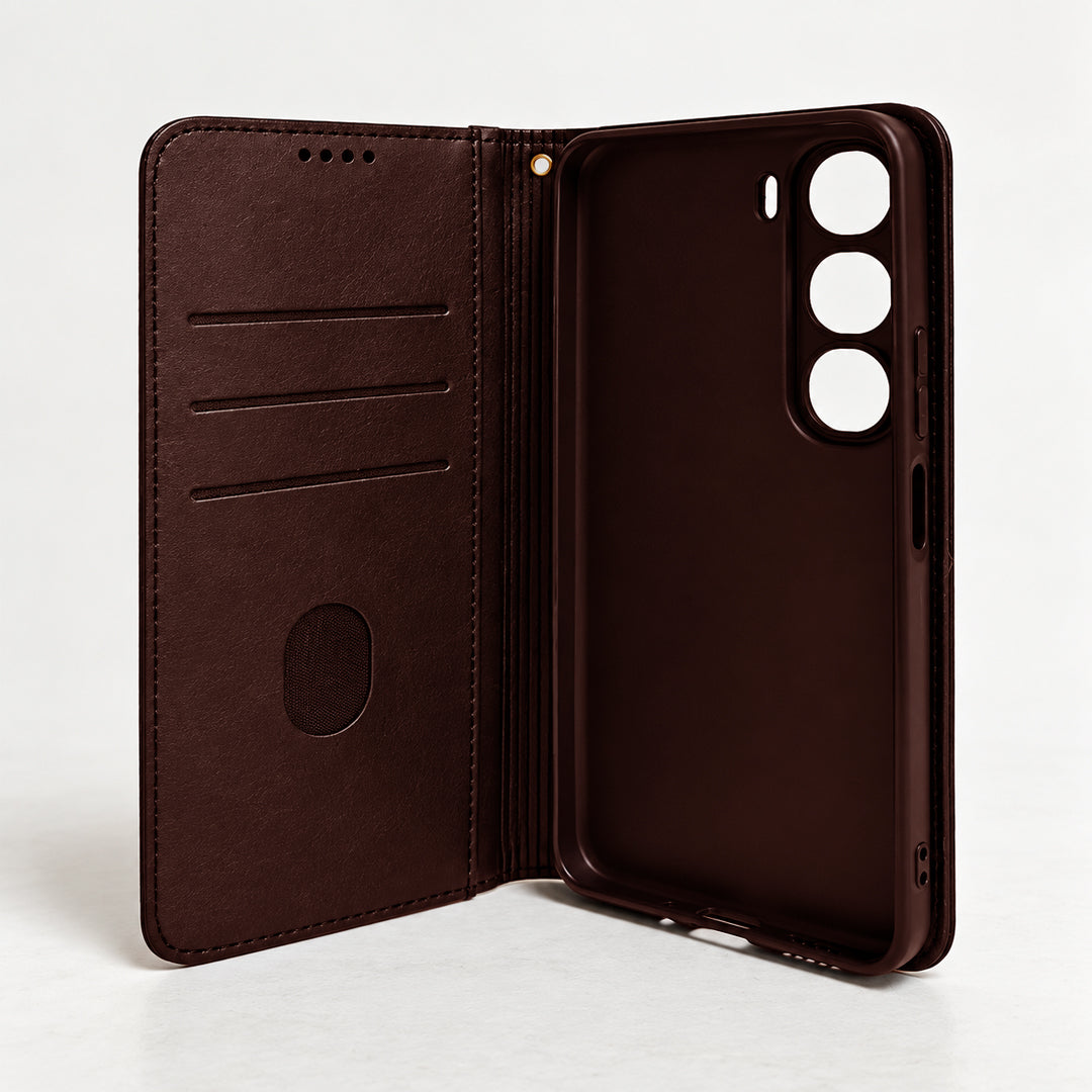 iEngage Vivo Y31 Book Case(Dark Brown)