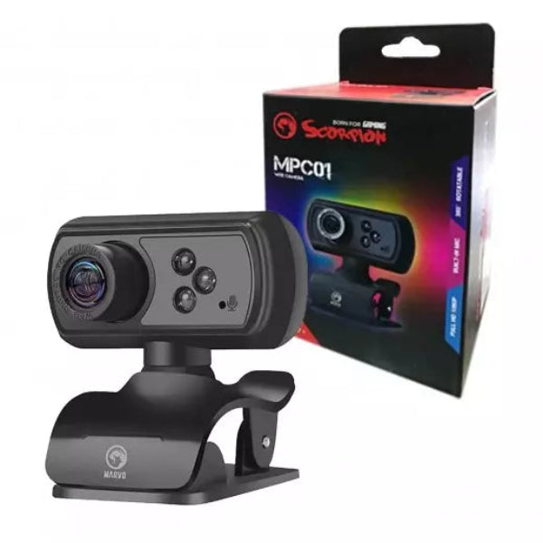 Marvo Scorpion 5MP FHD Webcam - Black