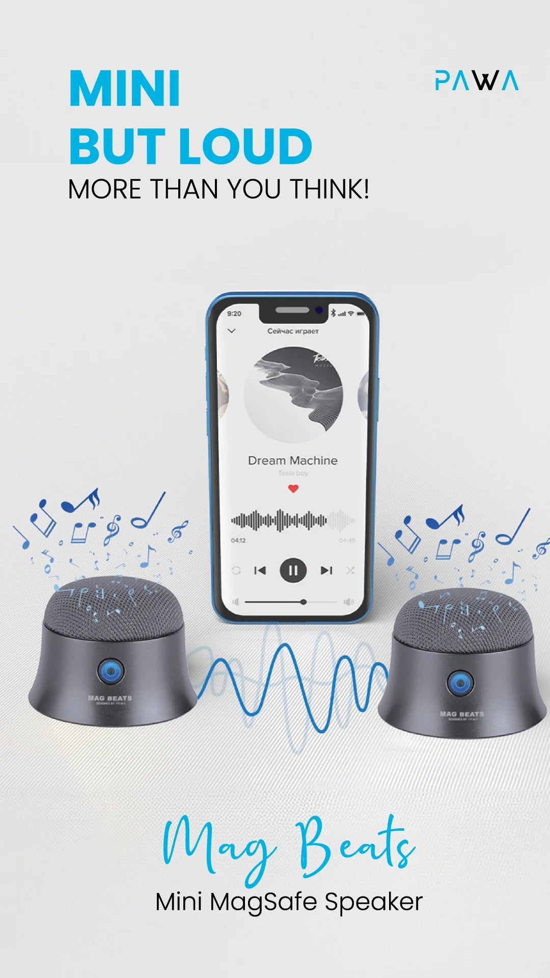 Pawa Magbeats Mini Magsafe Speaker - Black