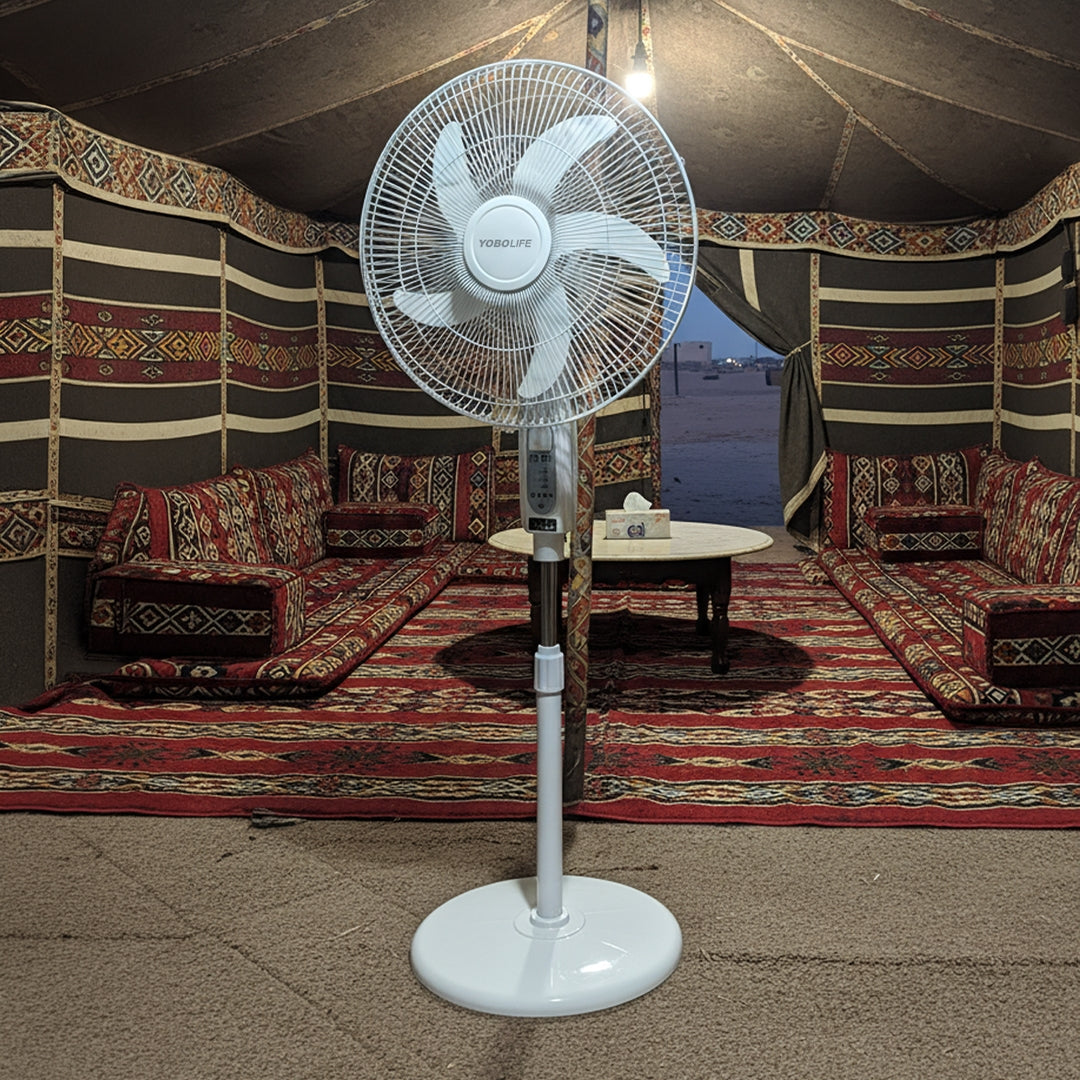 Multi-Functional Solar Fan 16-Inch White