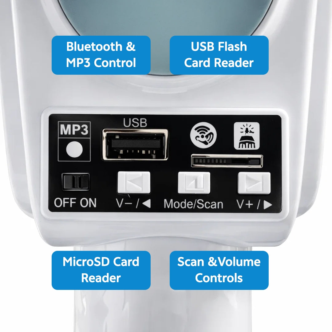 Multi-Functional Solar Fan 16-Inch White