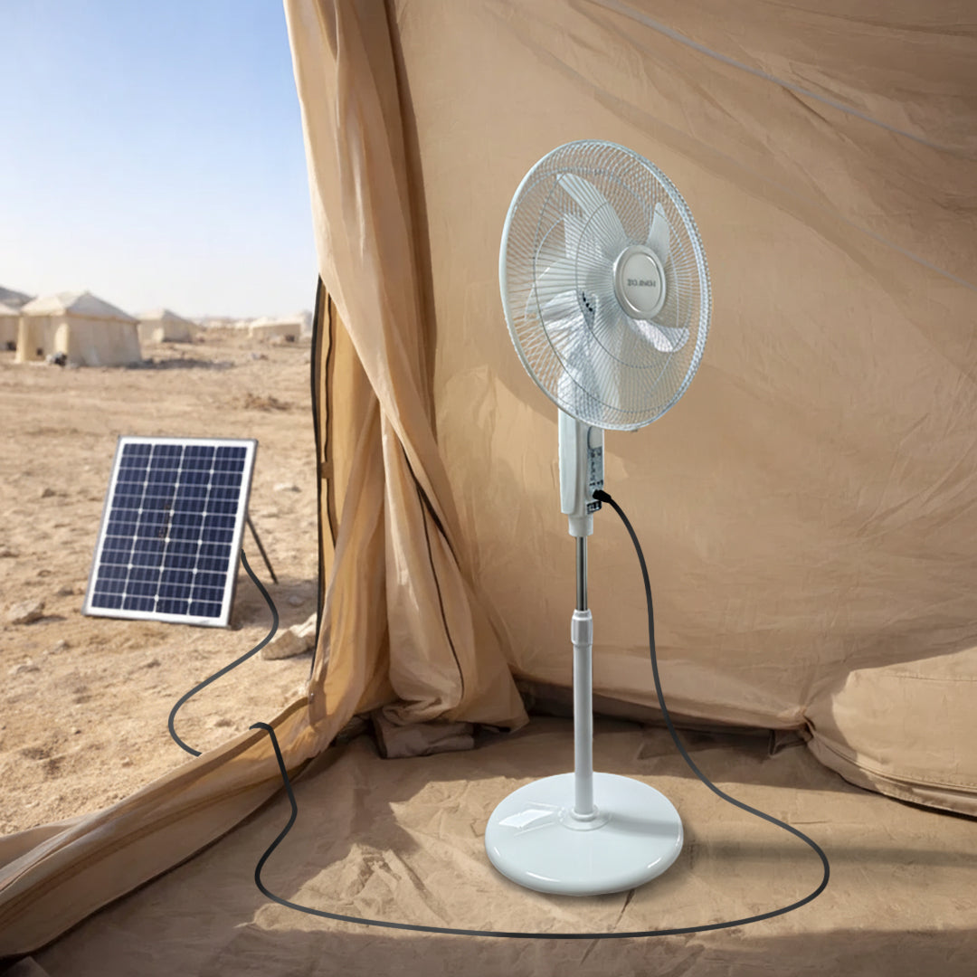 Multi-Functional Solar Fan 16-Inch White