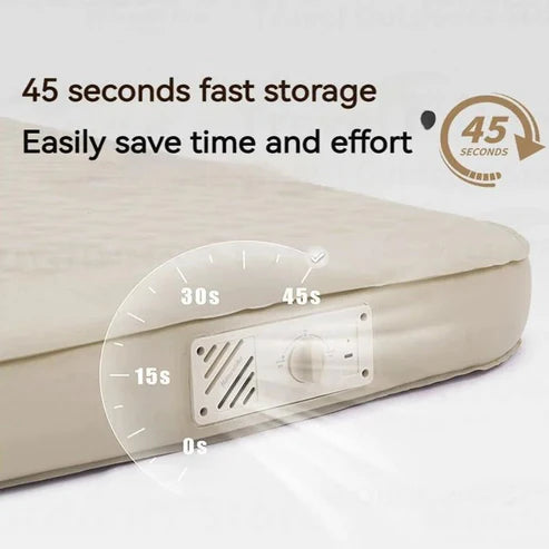 Naturehike Yugu C12 Comfort Automatic Inflatable Cushion With Inner Inflatable Pump - Beige Single (200*76*12)