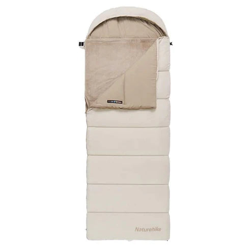 Naturehike RiXuan Envelope Hooded (USB-Heating) Cotton Sleeping Bag - Brown BE400 Right Zipper (220*80)