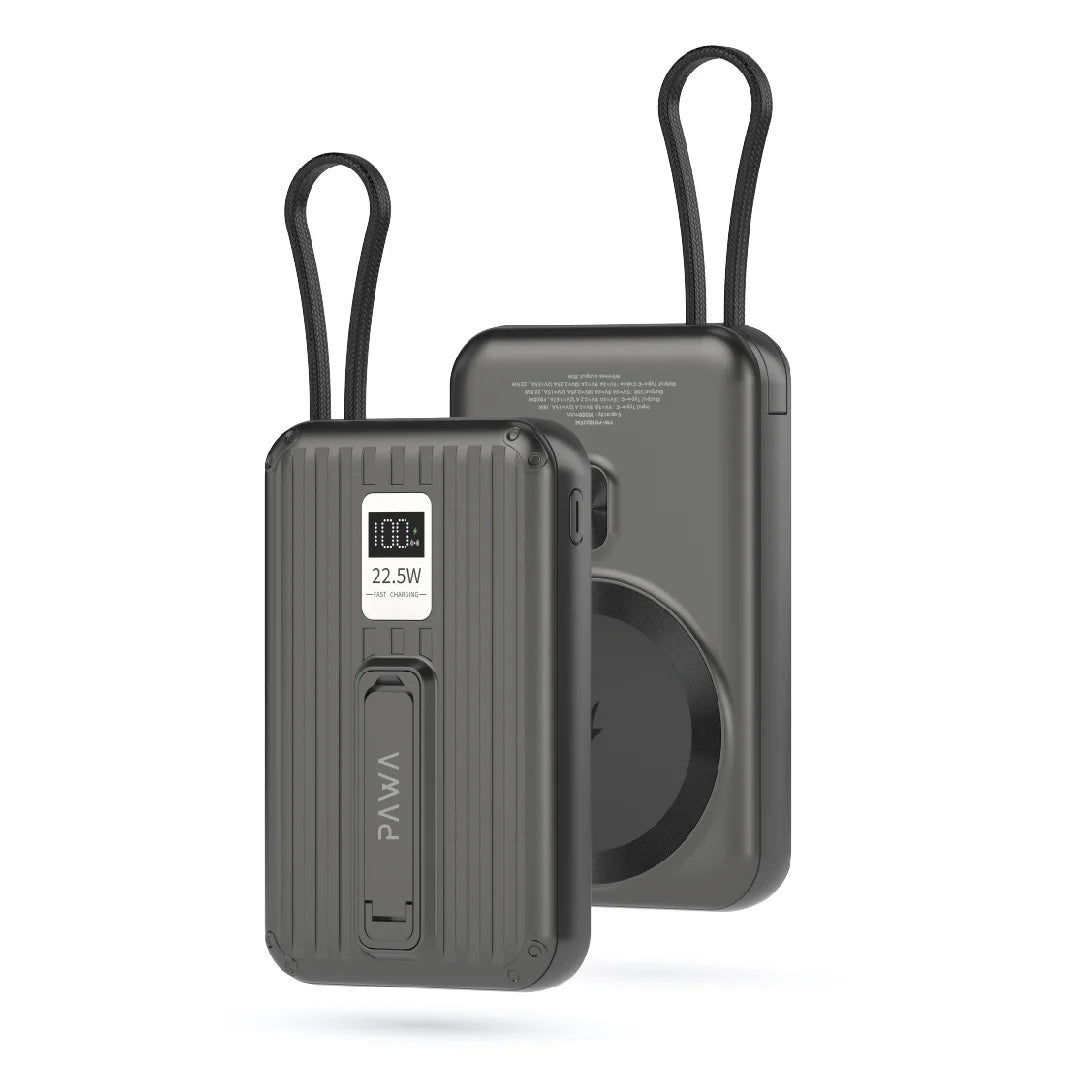 Pawa Mag Prime Magsafe Powerbank with Stand and Built in cable
