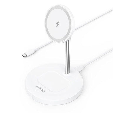 Anker PowerWave Magnetic 2-in-1 Wireless Charging Stand Lite White - Future Store