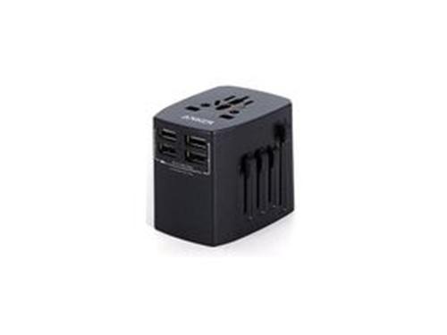 Anker Universal Travel Adapter With 4 Usb Ports (Black)
