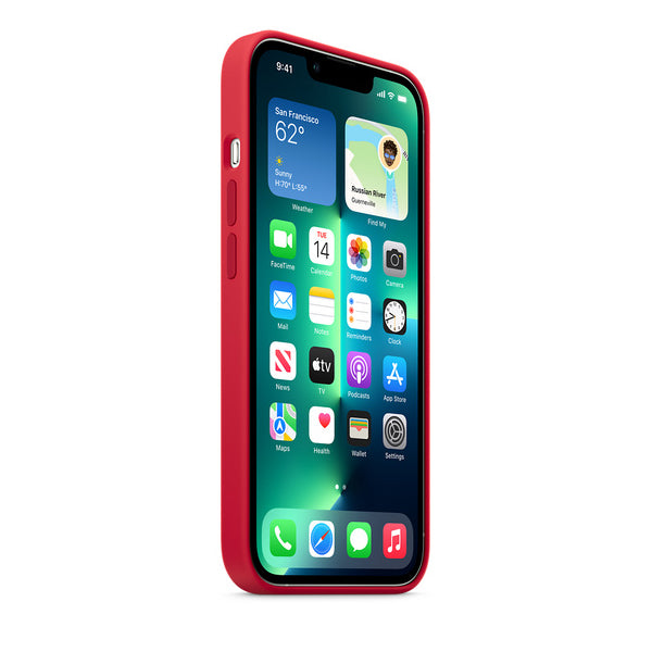 Apple Iphone 13 Pro Silicone Case With Magsafe Red