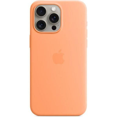 Apple Silicone Case With Magsafe for iPhone 15 Pro Orange Sorbet - Future Store