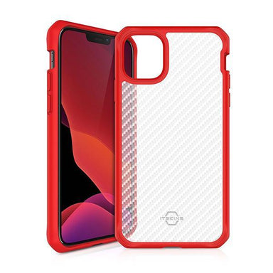 Itskins Hybrid Tek - Antimicrobial For Iphone 12 Pro Max -Red And Transparent - Future Store