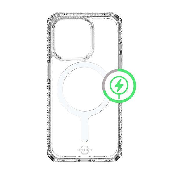 Itskins Hybrid Clear Case Compatible With Magsafe For iPhone 15 Pro Max Transparent - Future Store