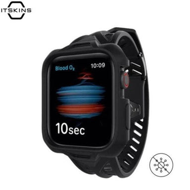 Itskins Spectrum Combo Watch Belt And Bumper Case Set For Apple Watch 45/ 44 /42 mm Black - Future Store
