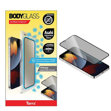 Torrii Bodyglass Privacy Screen Protector for iPhone 13 mini Anti-bacterial Coating - Future Store