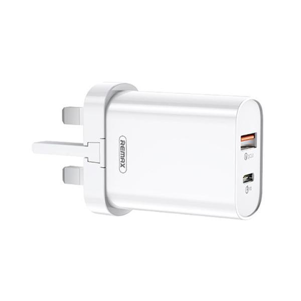 Remax Jane 2Usb Qc+Pd Fast Charging Adapter With Pd Cable 18W-White