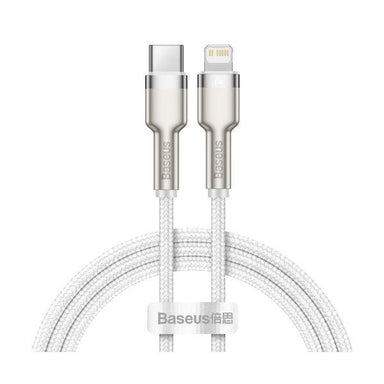 Baseus PD 20W Type-C to Lightning Metal Data Cable 1M White - Future Store