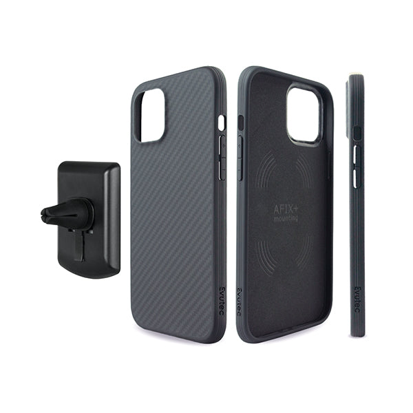 Evutec Iphone 12 Pro Max 2021 Karbon Case With Afix+Ventmount-Black