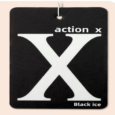 Top Car Air Freshener Hanging Paper Action X Cardboard Black Ice - Future Store