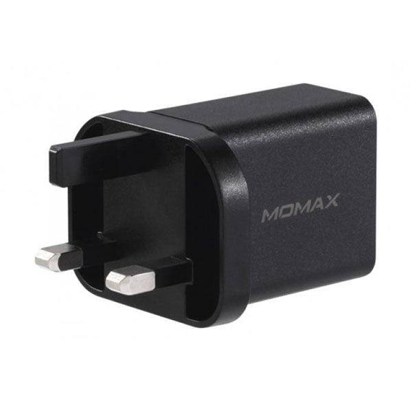 Momax One Plug 2 Ports Usb Fast Charging Qc30 + Pd - Black - Future Store