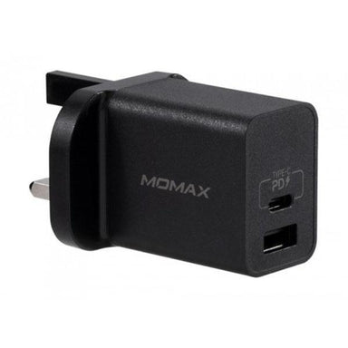 Momax One Plug 2 Ports Usb Fast Charging Qc30 + Pd - Black - Future Store
