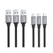 Aukey Braided Nylon Usb 3.0 To Usb-C Cables 3-Pack 1M (Cb-Cmd1 Black) - Future Store