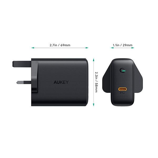 Aukey 60W Pd Wall Charger With Gan Power Technology (Pa-D4 Black) - Future Store