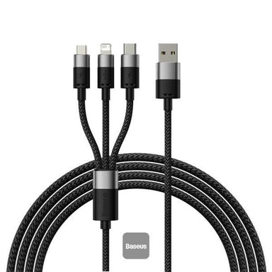 Baseus Star Speed Series, 3in1 USB cable 1.5m Black - Future Store