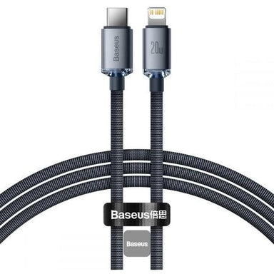 Baseus 20W PD Cable Crystal Shine Series Fast Charging Data Cable for iPhone 2M Black - Future Store