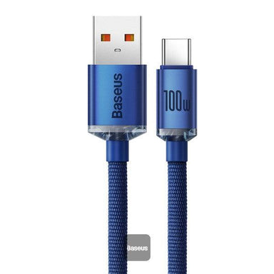Baseus Crystal Shine cable USB to USB-C 5A 100W 1M Blue - Future Store