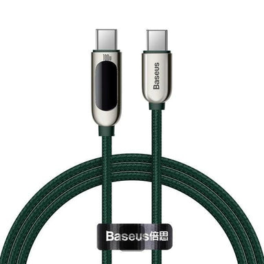 Baseus Display Fast Charging Data Cable Type-C to Type-C 100W 1M Green - Future Store