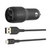 Belkin Car Charger Dual Port With 1M Ltg Cable - Black - Future Store