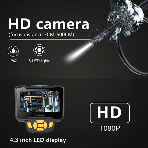 Inskam Hard Cable 4.3 inch LCD Digital Inspection Endoscope 1080P HD 5 Meter - Future Store