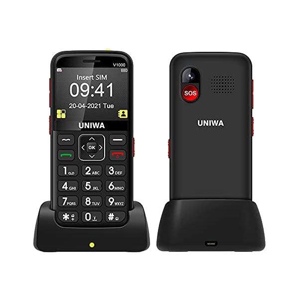 UNIWA V1000 4G Big Buttons Keypad Senior Phone Black - Future Store