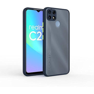 Smoked Matte Finish Shockproof Bumper Case For Realme C25S Blue - Future Store