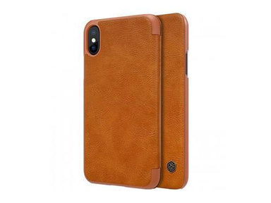 Nillkin Iphone Xs Max Leather Book Case (Brown)(6902048163386) - Future Store