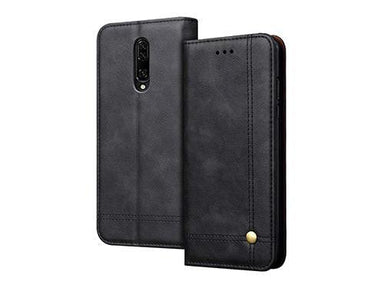 OnePlus 7 Pro Leather Book Case (Black) - Future Store