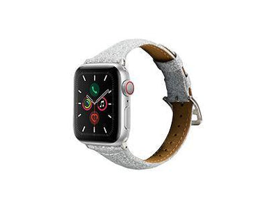 Casery Leather Watch Bands For Apple Watch(Glitter Silver) - Future Store