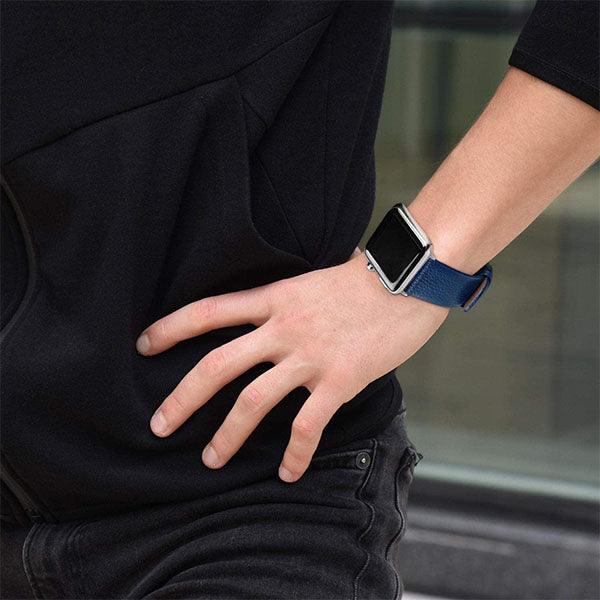 Fullmosa Leather Watch Band for Apple Watch 38/40/41mm Blue - Future Store