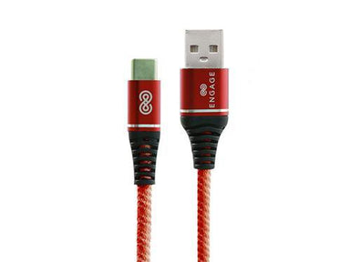 Engage Type-C 5A Super Flexible Anti-Winding Charge Data Cable 1M - Red - Future Store