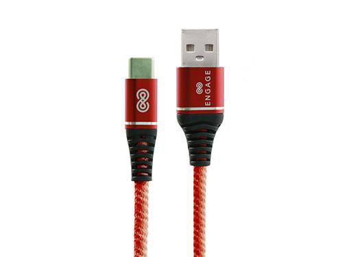 Engage Type-C 5A Super Flexible Anti-Winding Charge Data Cable 1M - Red - Future Store