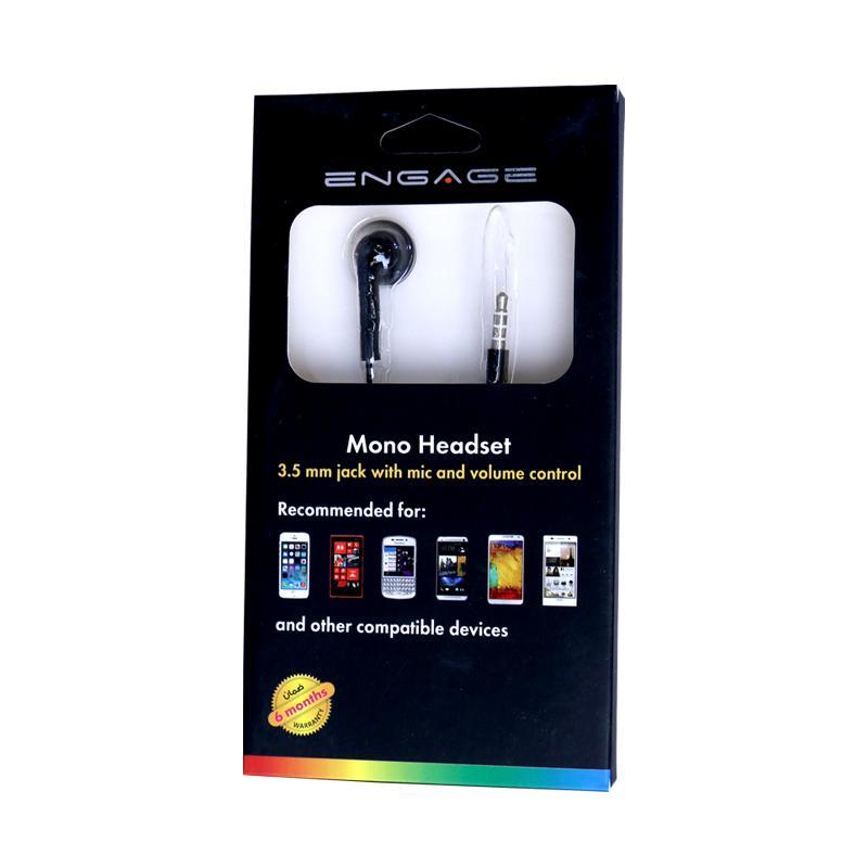 Engage Wired Mono Headset/Earphone 3.5Mm With Mic & Volume Control - Black - Future Store