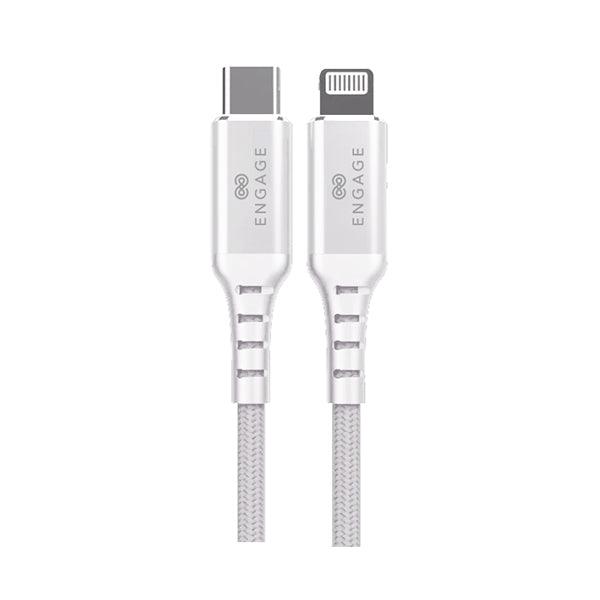 Engage PD 18W Fast Charging MFI certified Type-C to Lightning Cable 1 Meter - White - Future Store