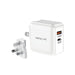 Totu Bright Series Uk Wall Charger Pd 18W -White - Future Store