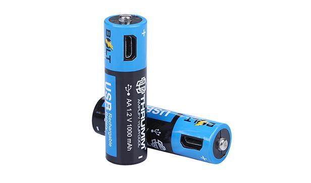 Thrumm Microbatts Aa Micro Usb Rechargeable Battery 1.2V 1000Mah