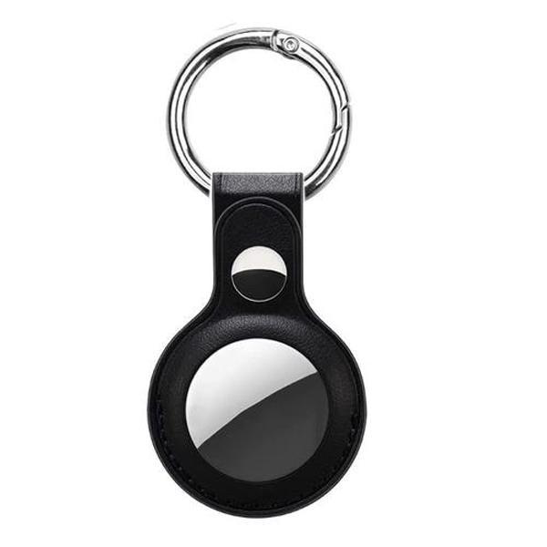 Devia Airtag Leather Key Ring - Black