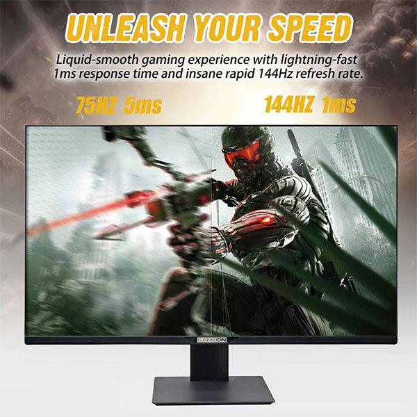 GAMEON 32 inch UHD 144Hz 1ms Flat IPS 90W HDMI 2.1 Gaming Monitor Black - Future Store