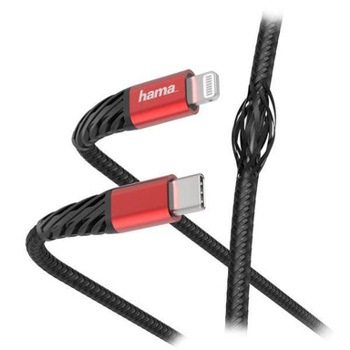 Hama USB-C to Lightning Fast Charging Data Cable Black Red 1.5 M - Future Store