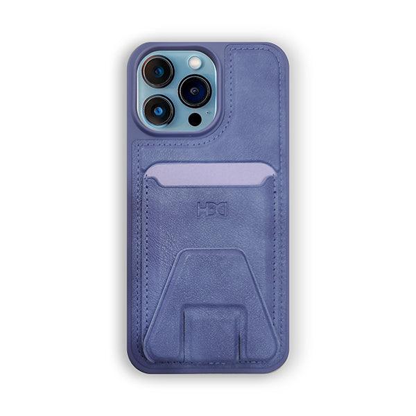 Heci iPhone 14 Pro Leather case Card holder with Stand Navy Blue