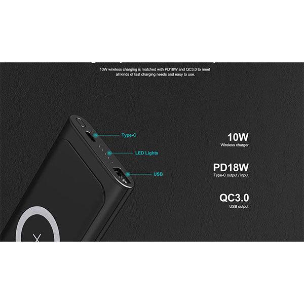 Havit QC3.0 & PD 18W 10000mAh Power Bank with 10W Wireless Charger Black - Future Store