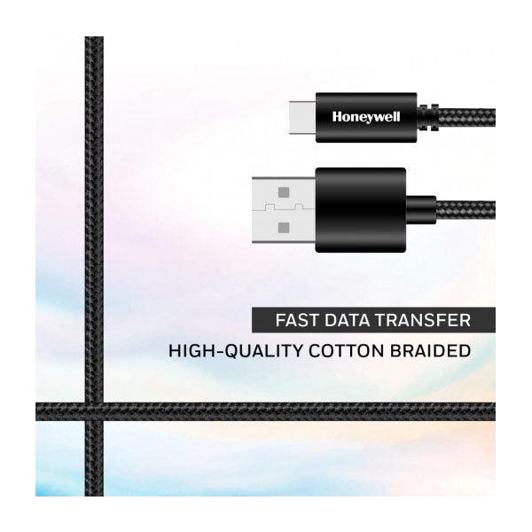 Honeywell Braided USB to Type-C Cable 1.2m Black - Future Store