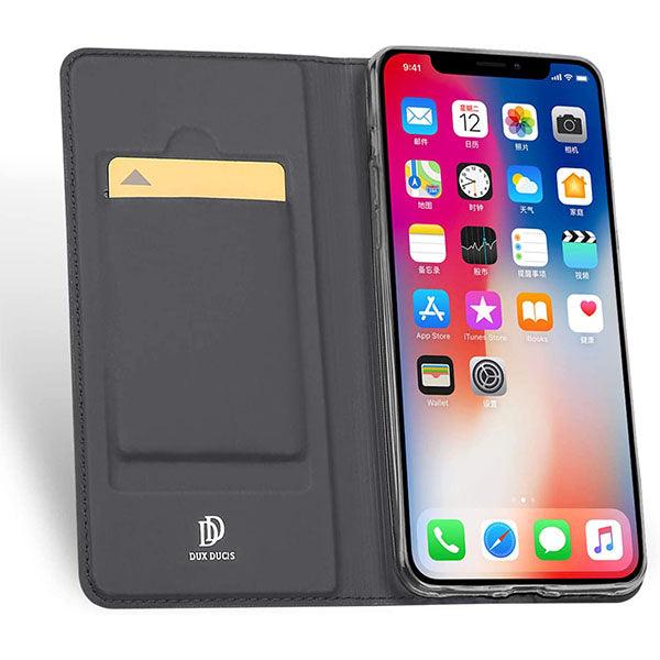 Dux Ducis Flip Folio PU Leather Protective Case for iPhone X/XS Grey - Future Store